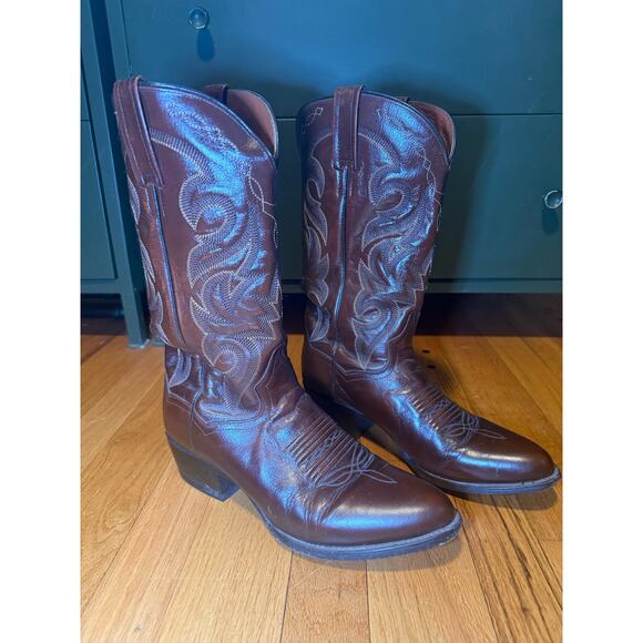 Dan Post Other - Dan Post Men's Sz 9D Brown Leather Cowboy Western Ranch Pull On Boots